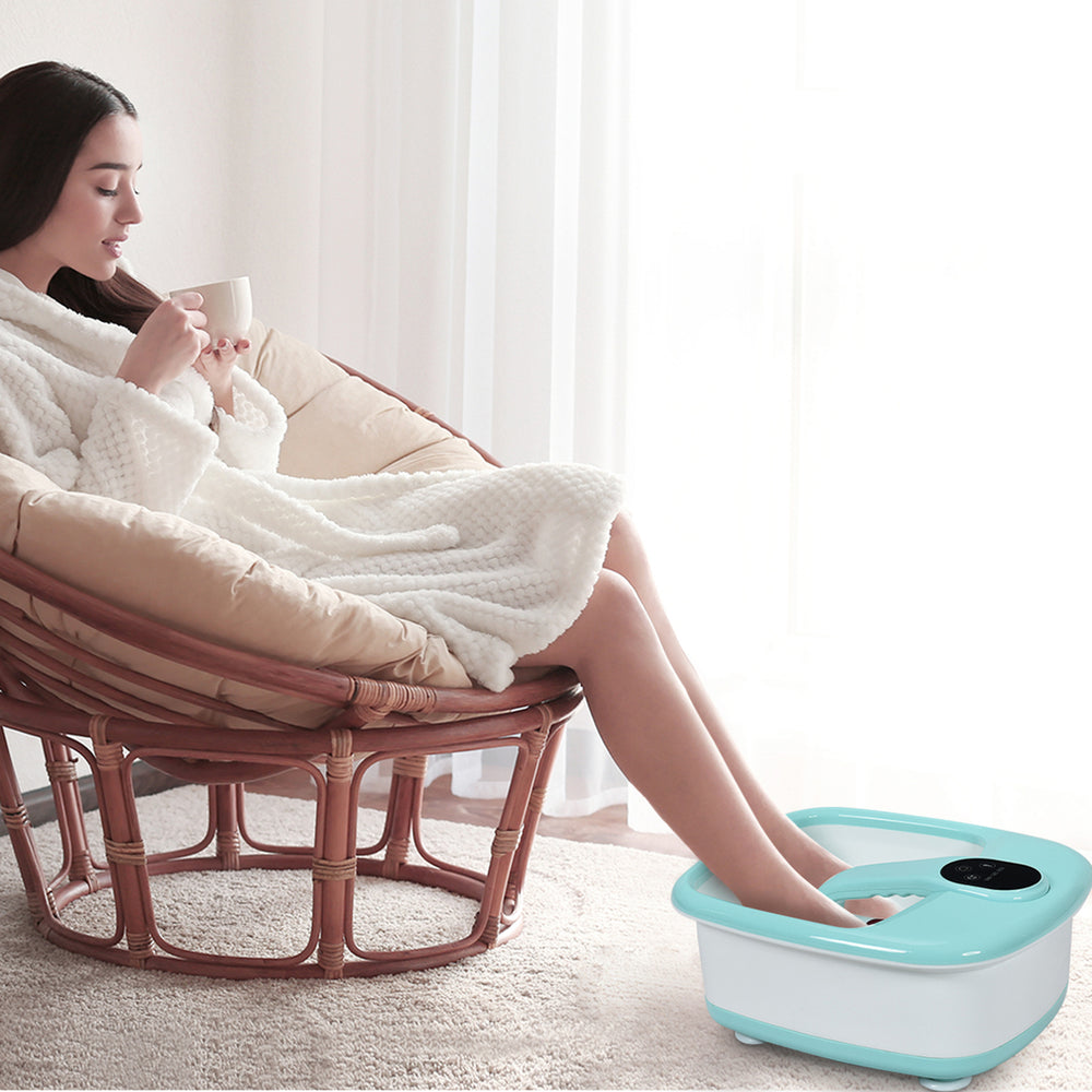 Costway Portable Electric Foot Spa Bath Automatic Roller Heating Motorized Massager PinkBlueGreen Image 2