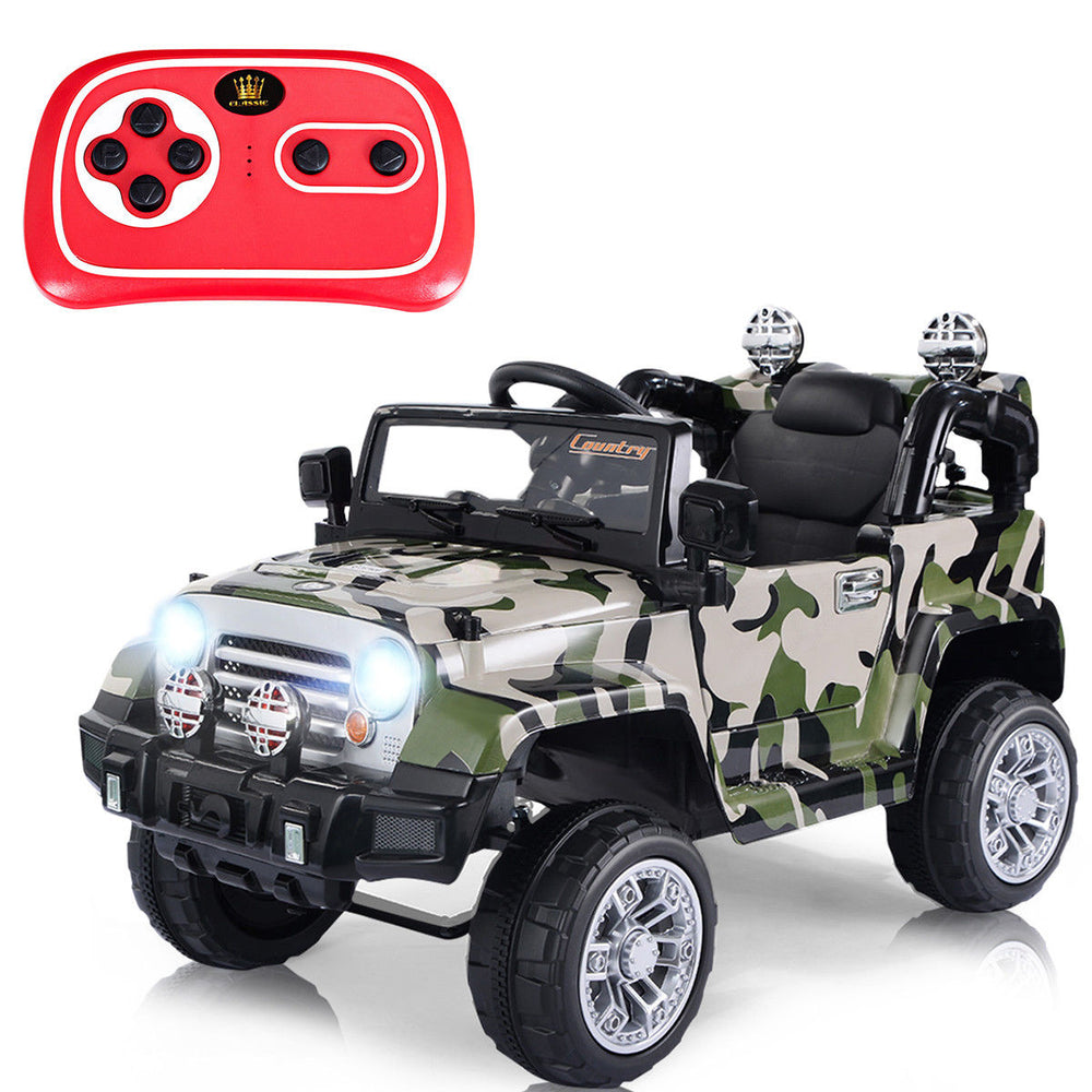 12V MP3 Kids Ride On Truck Car RC Remote Control w/ LED Lights Music Image 2
