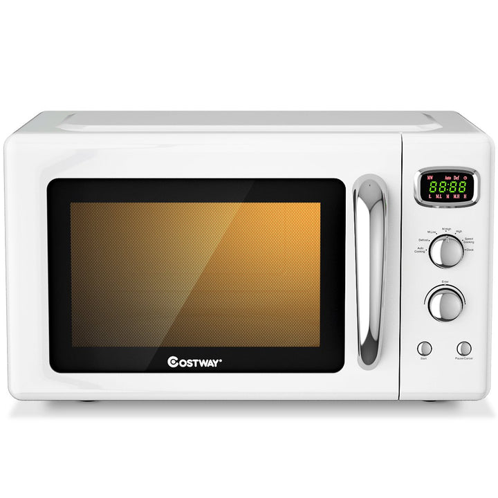 Costway 0.9Cu.ft. Retro Countertop Compact Microwave Oven 900W 8 Cooking Settings BlackGreenWhite Image 6