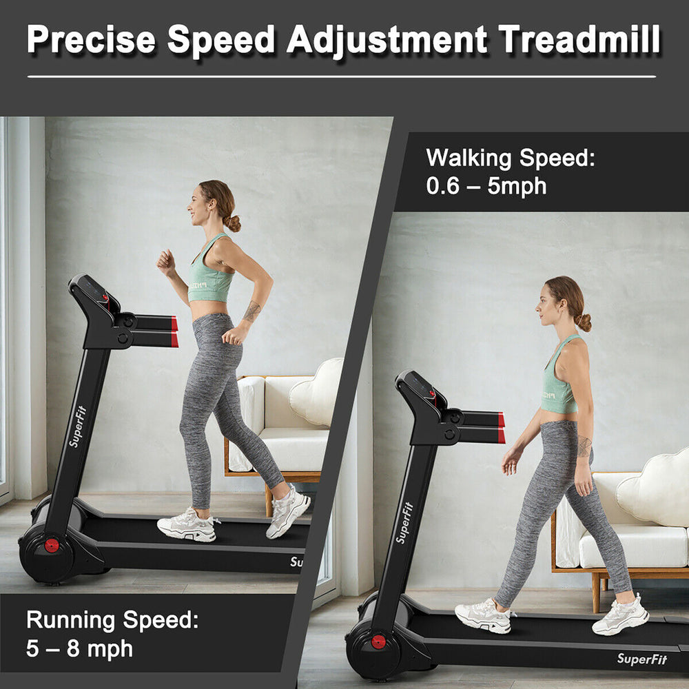 SuperFit 3HP Folding Electric Treadmill Running Machine w/ Speaker Red\Blue\Silver\Purple Image 2