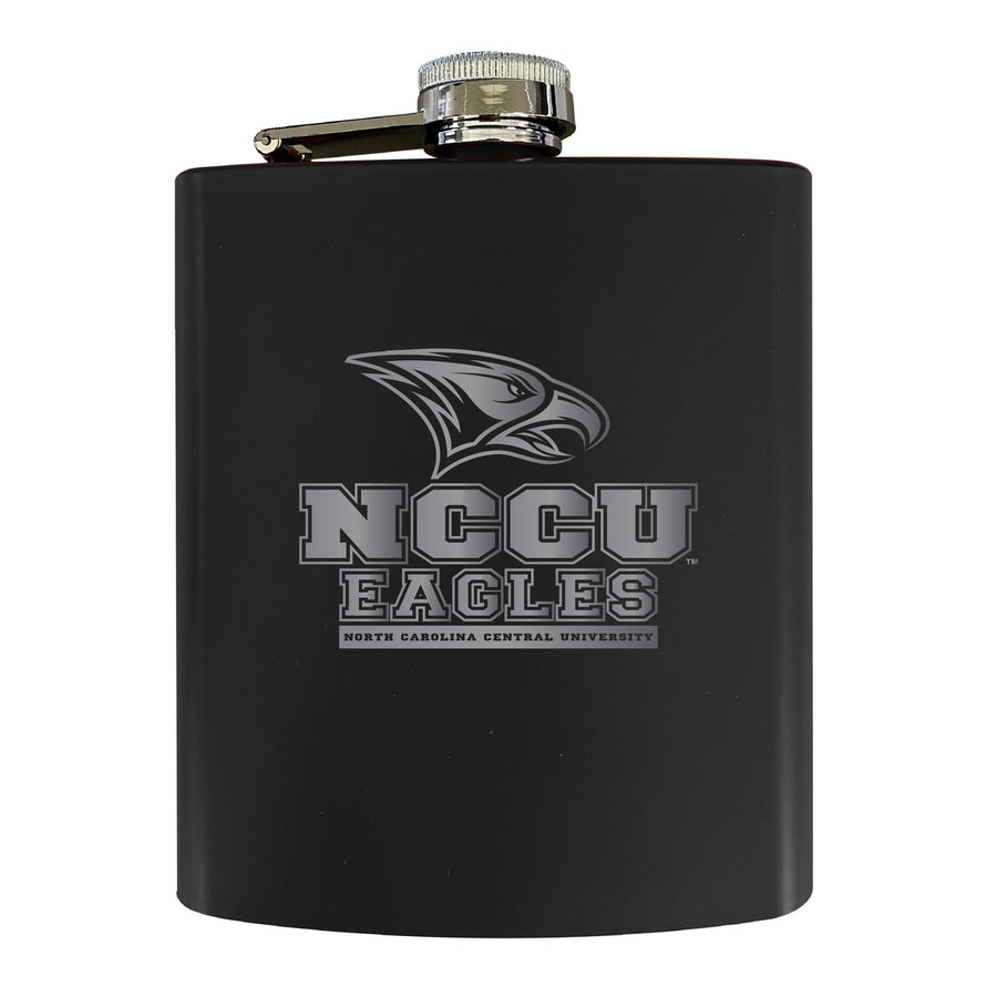 North Carolina Central Eagles Stainless Steel Etched Flask - Choose Your Color Image 1
