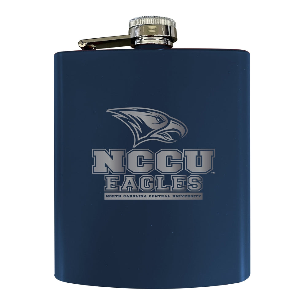 North Carolina Central Eagles Stainless Steel Etched Flask - Choose Your Color Image 2