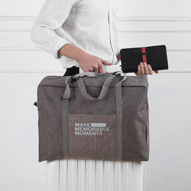 Large Capacity Women Folding Travel Bag Unisex Luggage Travel Handbags Polyester Storage Bag Image 1