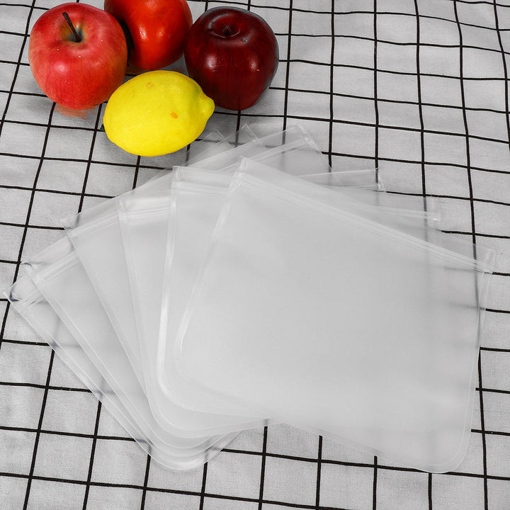Reusable Translucent Frosted PEVA Food Storage Bag for Sandwich Snack Lunch Fruit Kitchen Storage Container Image 7