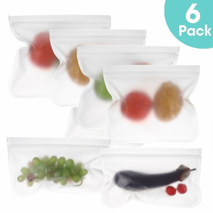 Reusable Translucent Frosted PEVA Food Storage Bag for Sandwich Snack Lunch Fruit Kitchen Storage Container Image 1