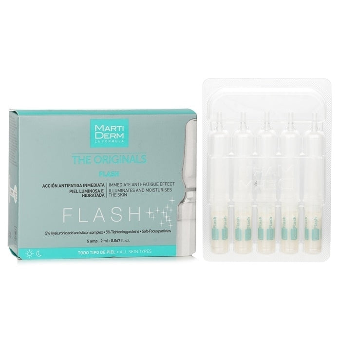 Martiderm Flash Ampoules Anti-fatigue (For All Skin) 5 Ampoules x2ml Image 1