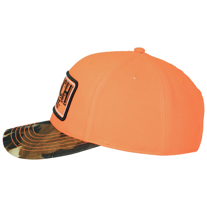 Busch Light Blaze Orange Buck Hunter Camo Brim Adjustable Hat Image 4