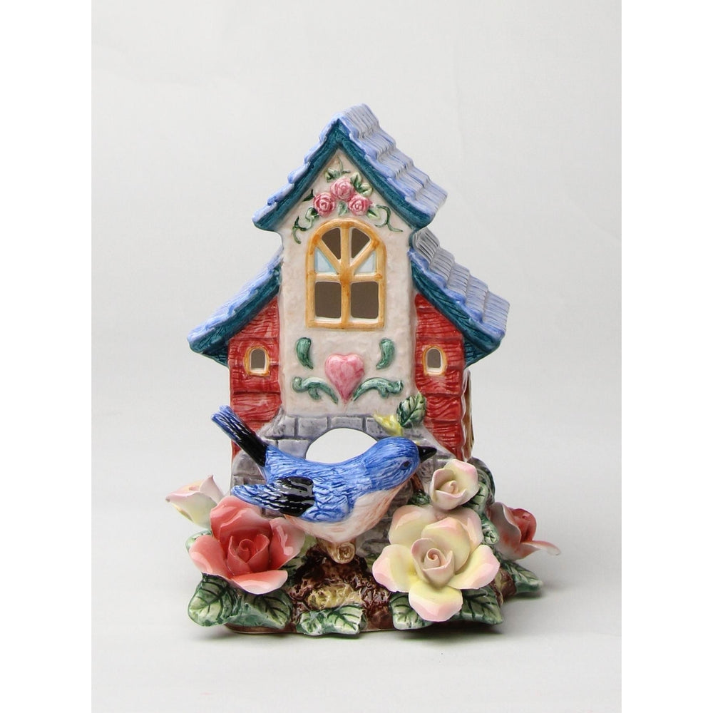 Ceramic Bluebird Birdhouse FigurineHome DcorKitchen Dcor, Image 2
