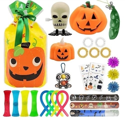 26 Piece Halloween Fidget Sensory Toy Set with Gift Bag  Halloween Kids Toys  Party Favors  Trick or Treats Image 1