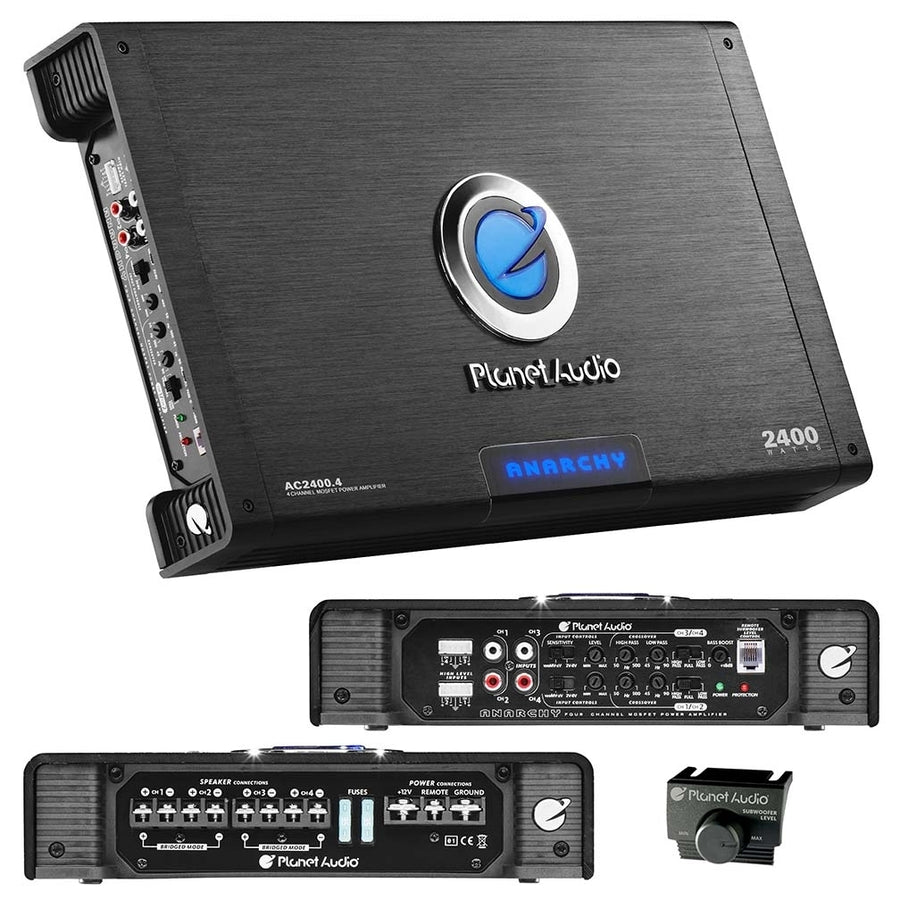 Planet Audio AC2400.4 Anarchy Series Car Audio Amplifier 2400 High Output4 ChannelClass A/BHigh/Low Level Inputs Image 1