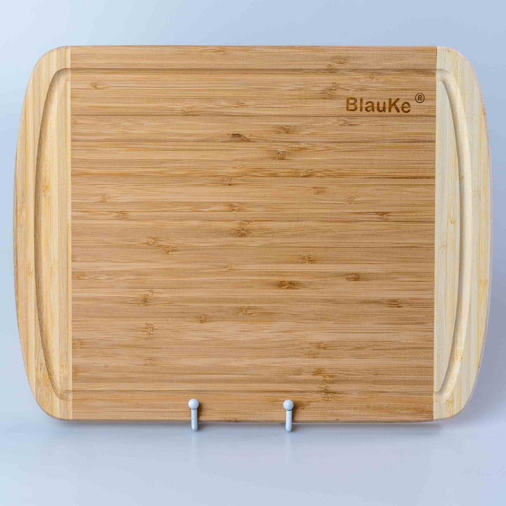 Large Wood Cutting Board for Kitchen 14x11 inch - Bamboo Chopping Board with Juice Groove - Wooden Serving Tray Image 11