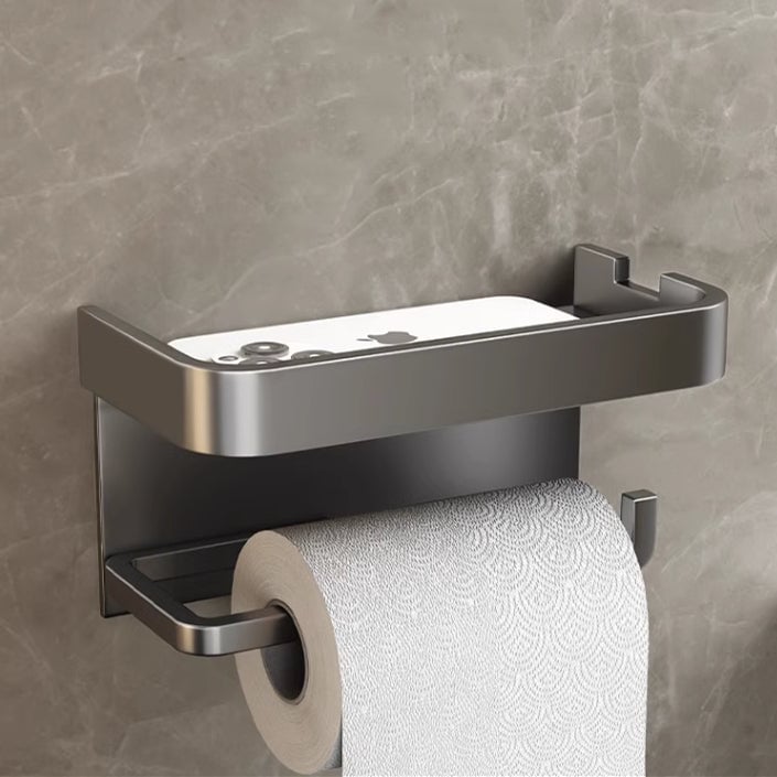 Allsumhome Paper Towel Toilet Shelf Extractor Paper Roll Holder Placement Box Restroom Storage No Punch Holes Image 1