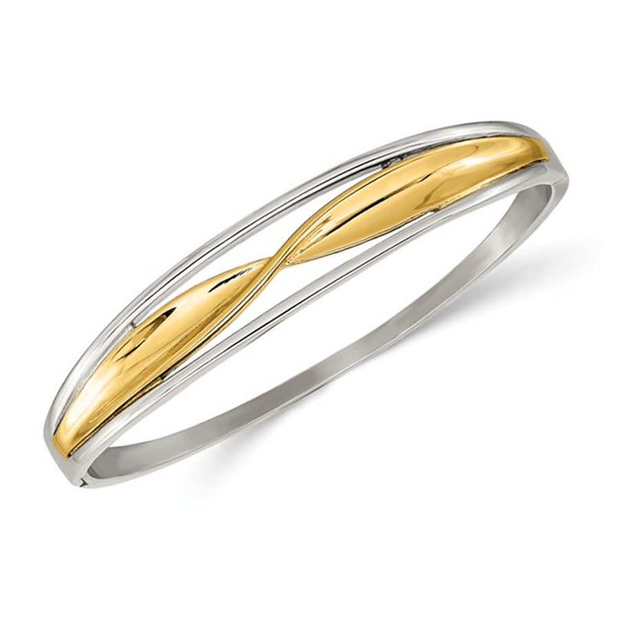 Yellow Plated Stainless Steel Bangle Bracelet Image 1