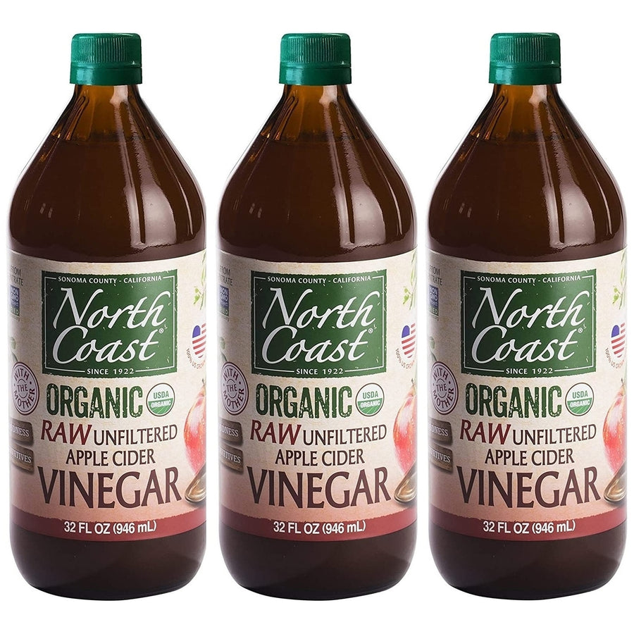 North Coast Organic Raw Apple Cider Vinegar32 Fluid Ounce (Pack of 3) Image 1