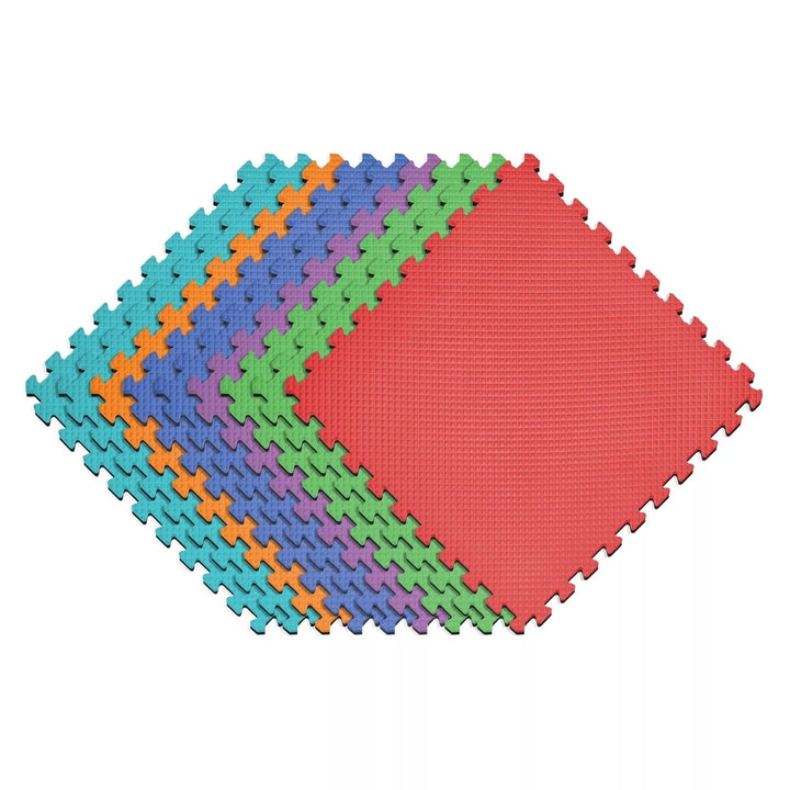 Norsk 25" x 25" Reversible Foam FlooringAssorted Colors9 Tiles Image 3