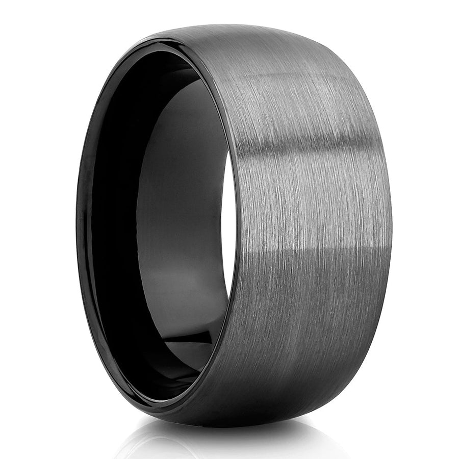 10mm Wedding Ring Gunmetal Wedding Ring Anniversary Engagement Ring Image 1