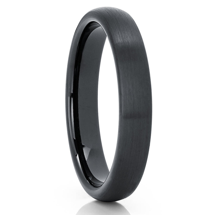 4mm Wedding Ring Black Tungsten Ring Anniversary Ring Engagement Ring Image 1