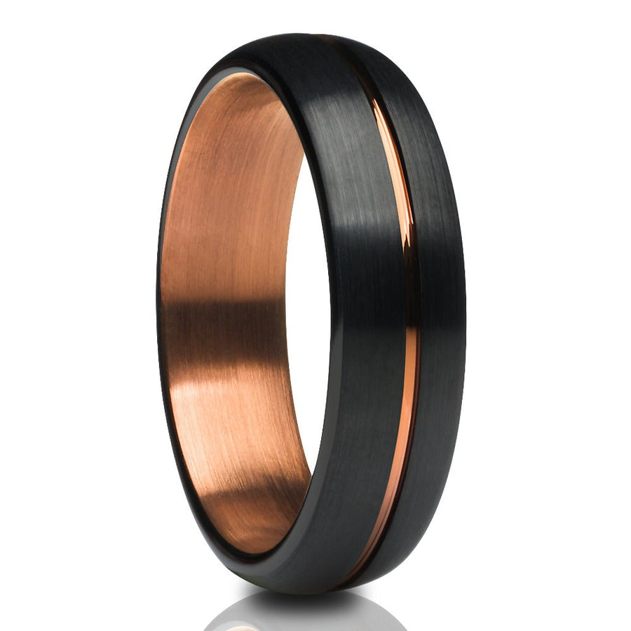 6mm Black Tungsten Wedding Ring Espresso Wedding Ring Tungsten Carbide Ring Black Image 1