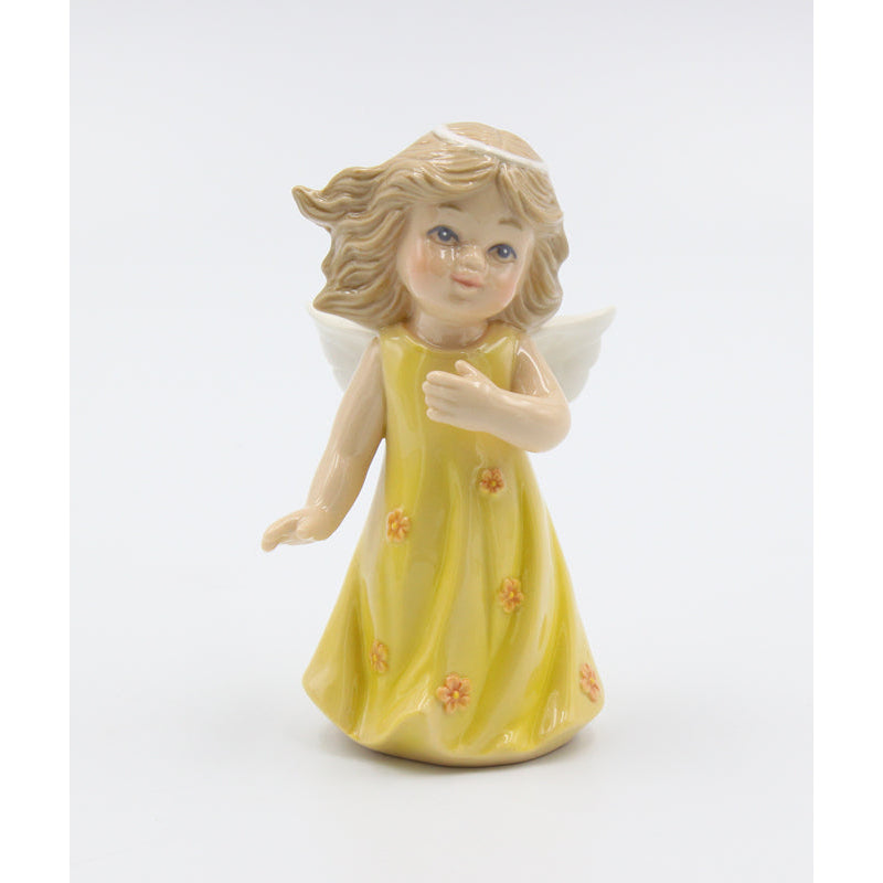 Ceramic Angel In Yellow Dress FigurineReligious DcorReligious GiftChurch Dcor, Image 3