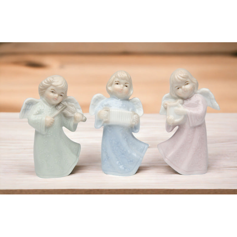 Ceramic Joyful Angels Figurines (Set Of 3)Religious DcorReligious GiftChurch Dcor, Image 2
