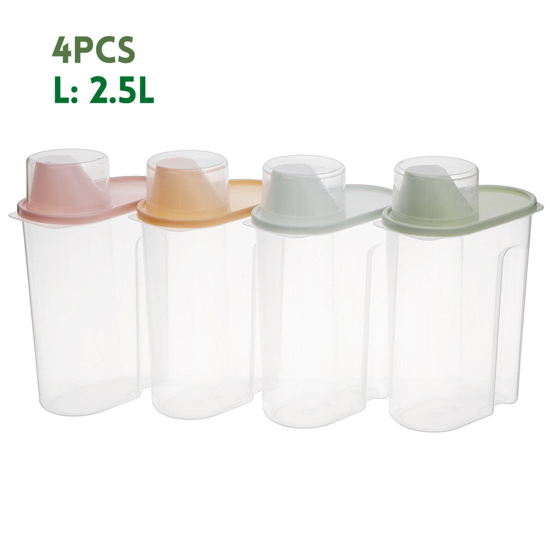 4Pcs Cereal Storage Box Plastic Rice Container Food Sealed Jar Cans Kitchen Grain Dried Fruit Snacks Storage Box Image 11