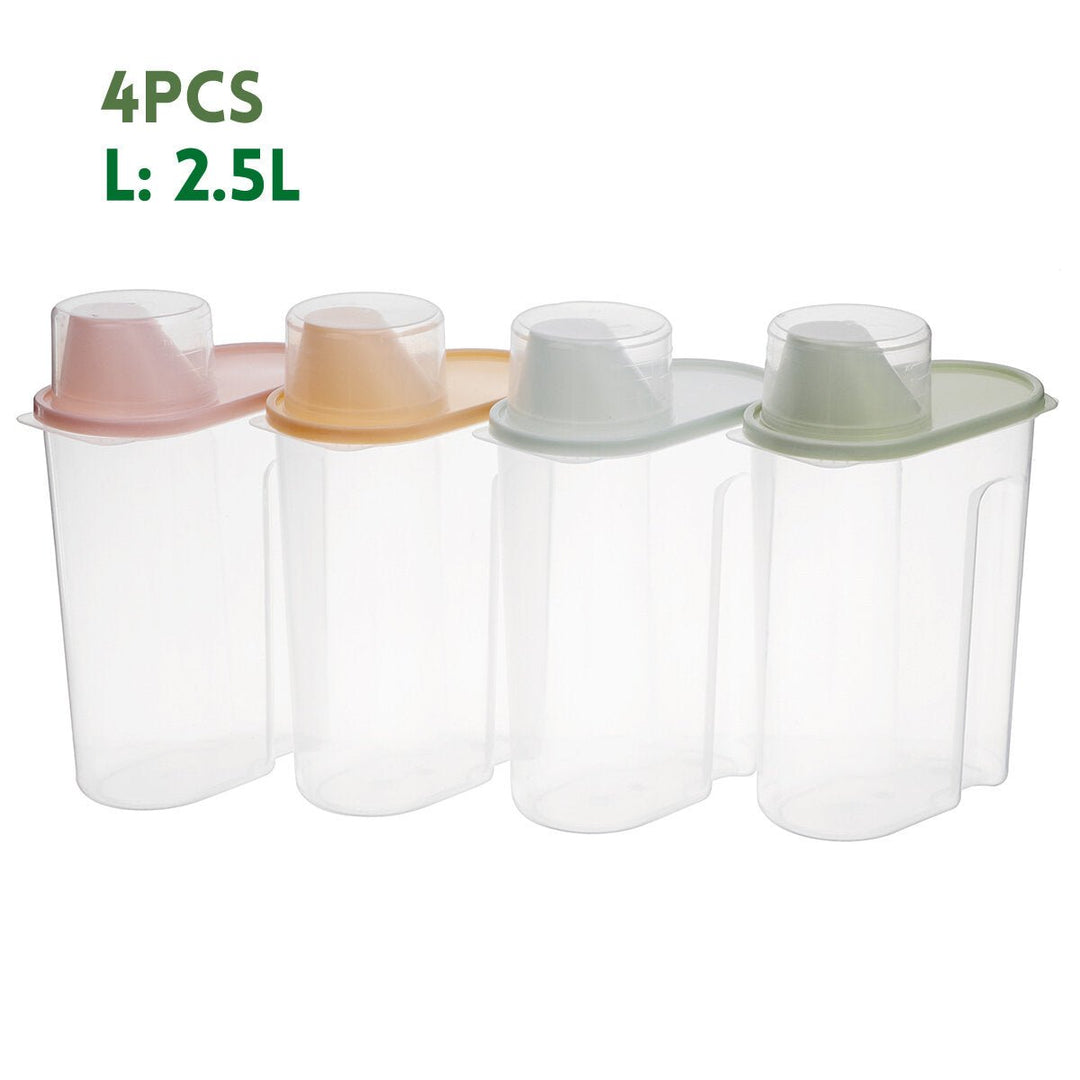 4Pcs Cereal Storage Box Plastic Rice Container Food Sealed Jar Cans Kitchen Grain Dried Fruit Snacks Storage Box Image 1