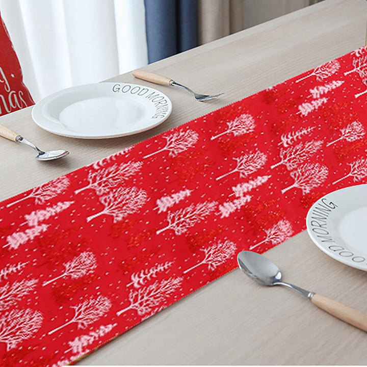Christmas Tree Table Flag Tablecloths Polyester Fiber Table Decorations XMAS Image 4
