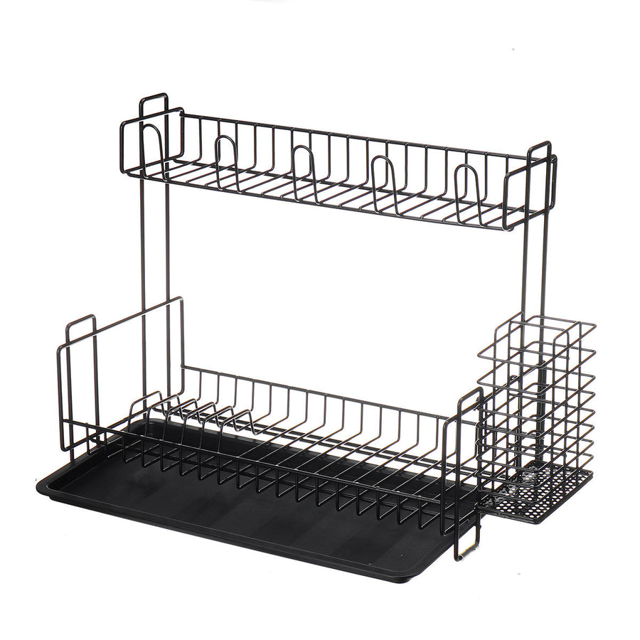 Dish Drainer Kitchen Drying Drain Shelf Sink Holder Cup Bowl Storage Home Basket Stand Image 1