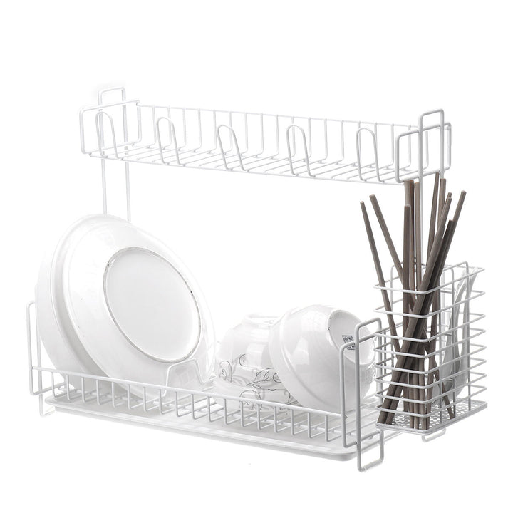 Dish Drainer Kitchen Drying Drain Shelf Sink Holder Cup Bowl Storage Home Basket Stand Image 6
