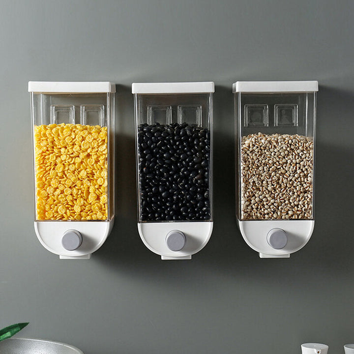 Kitchen Wall-Mounted Storage Tank Cereal Rice Bean Sealed Can Oatmeal Dispenser Wholesale Image 3