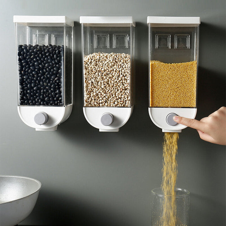 Kitchen Wall-Mounted Storage Tank Cereal Rice Bean Sealed Can Oatmeal Dispenser Wholesale Image 4