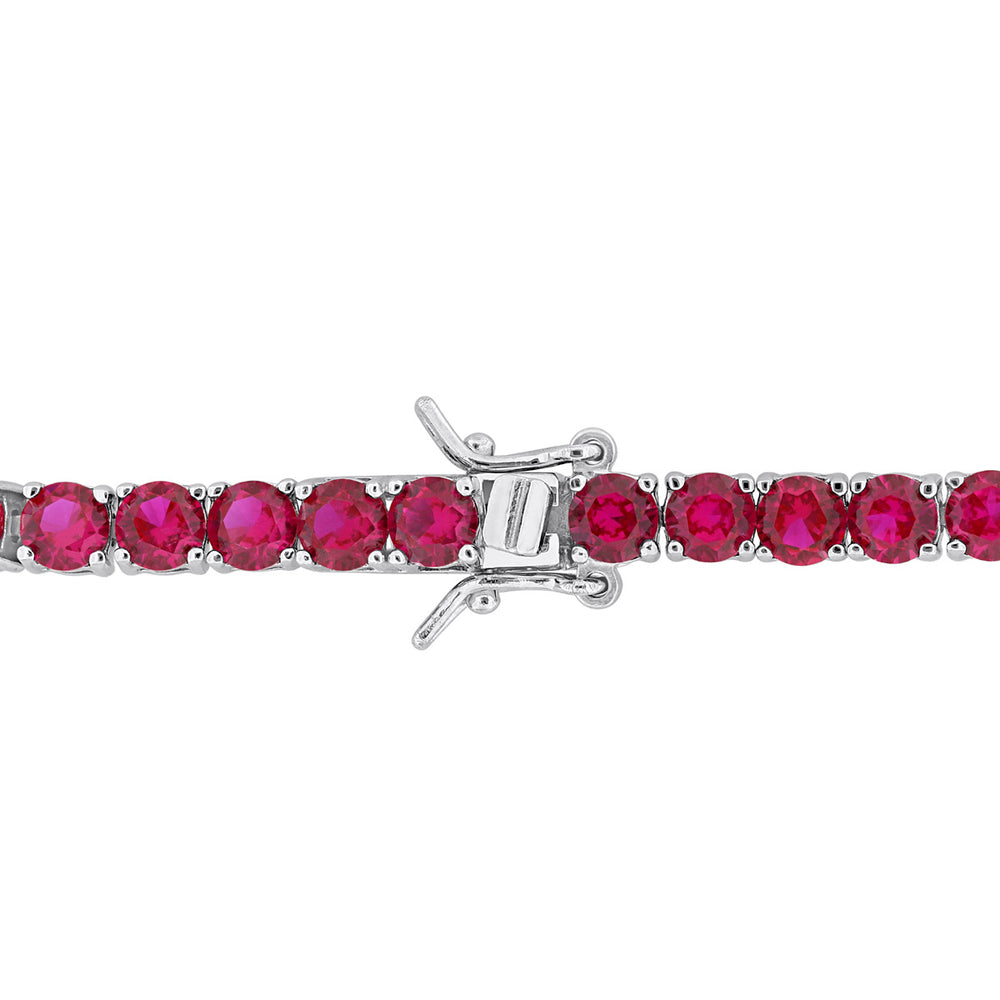 14.50 Carat (ctw) Lab-Created Ruby Tennis Bracelet in Sterling Silver (7.25 Inches) Image 2