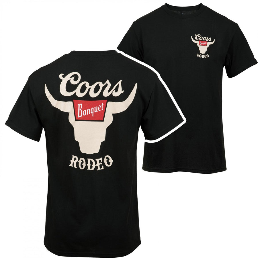 Coors Banquet Rodeo Horns Logo Front and Back Print T-Shirt Image 1