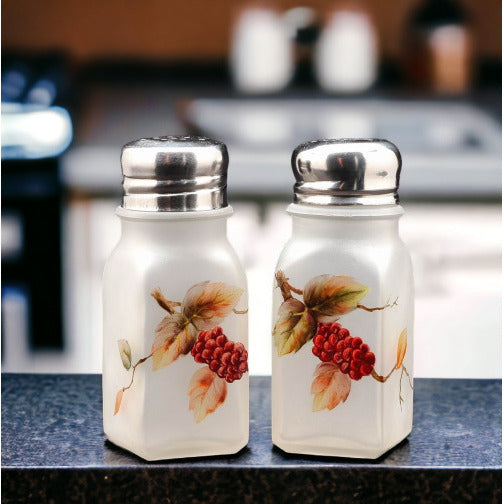 Glass Salt and Pepper Shakers with Hand Painted MulberryHome DcorKitchen Dcor Image 2