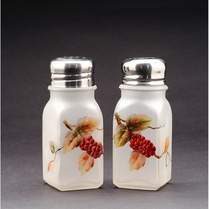 Glass Salt and Pepper Shakers with Hand Painted MulberryHome DcorKitchen Dcor Image 3