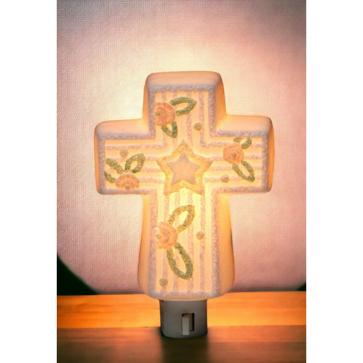 Ceramic Cross Nightlight for Nursery RoomHome DcorNursery Room DcorBaby Registry Gift, Image 1