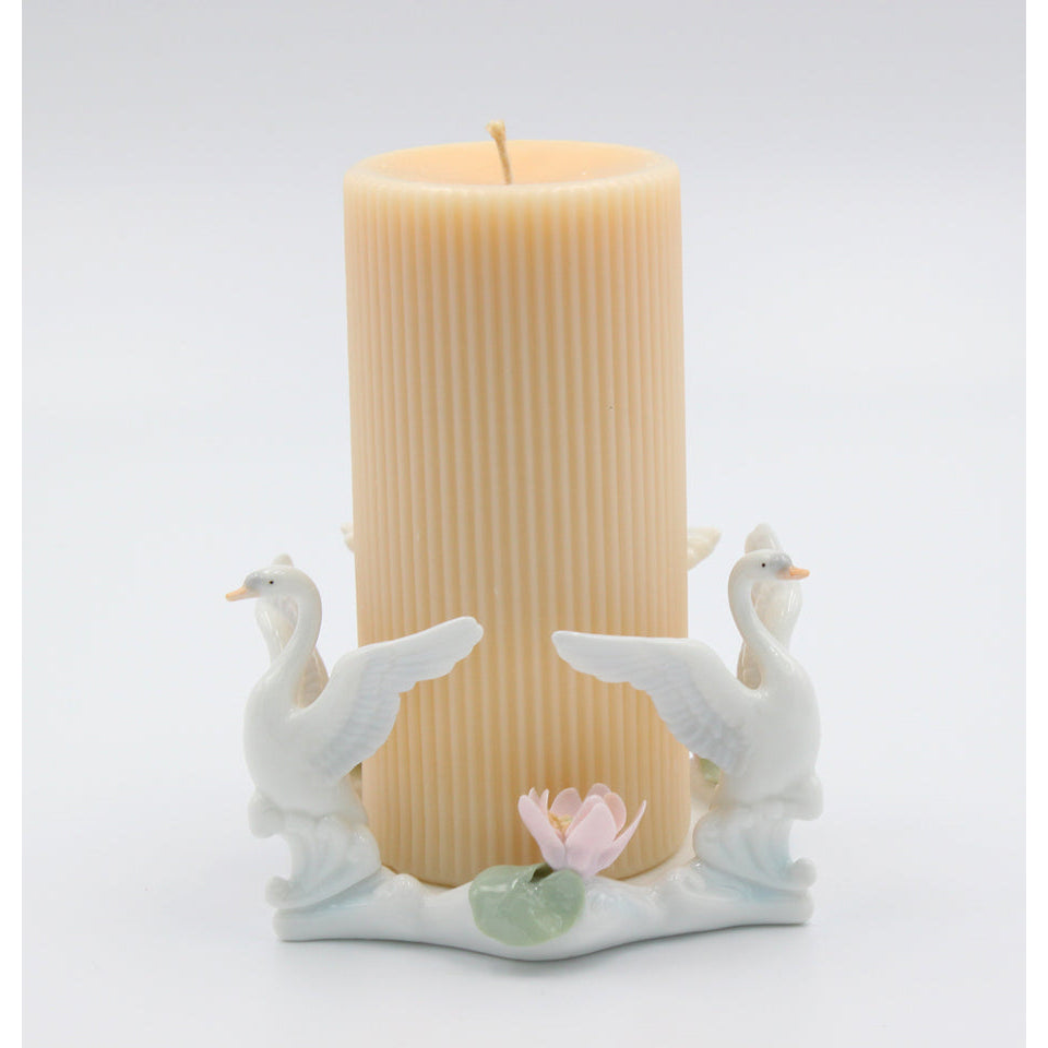 Ceramic Swan Pillar Candle HolderWedding Dcor or GiftAnniversary Dcor or GiftHome Dcor, Image 2