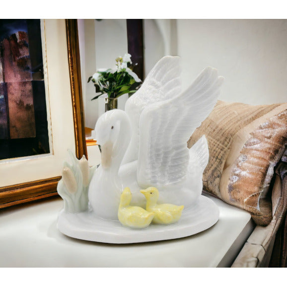 Ceramic Swan With Babies FigurineHome DcorMomFarmhouse Dcor, Image 2