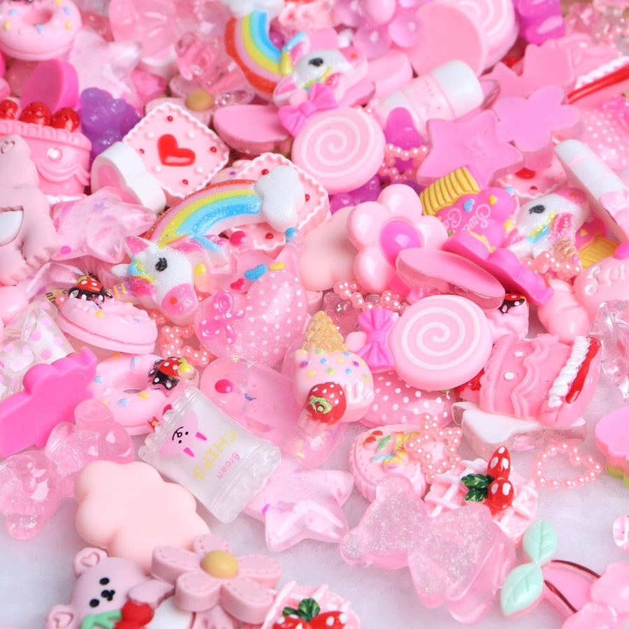 1 Set Mobile Phone Shell Materials Candy Mixed Resin Multi-purpose Pink Jewelry Accessories for Hair Clip Decoration Image 1