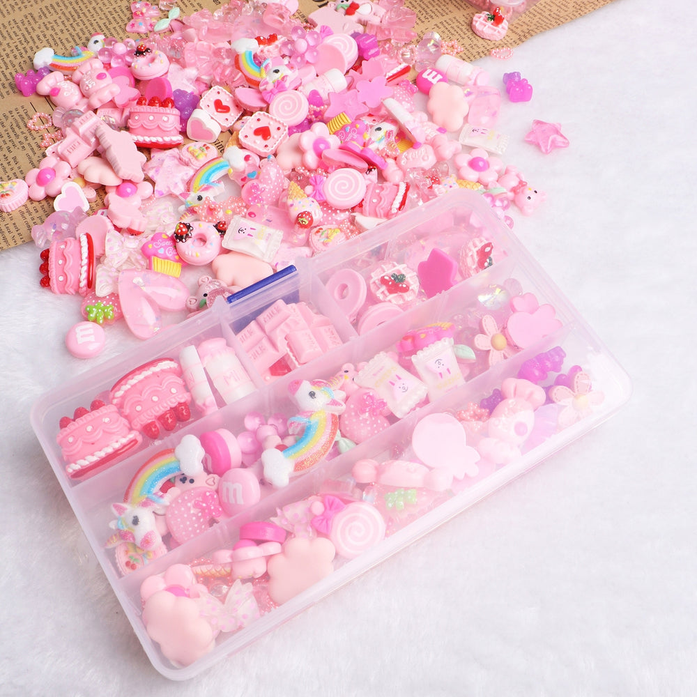 1 Set Mobile Phone Shell Materials Candy Mixed Resin Multi-purpose Pink Jewelry Accessories for Hair Clip Decoration Image 2