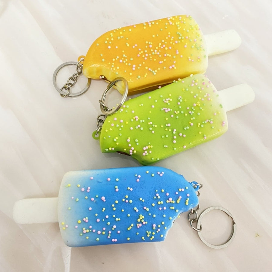 Decorative Mobile Chain Beautiful Lovely Lightweight Exquisite DIY Faux Leather Soft Ice Cream Key Pendant for Gift Image 1