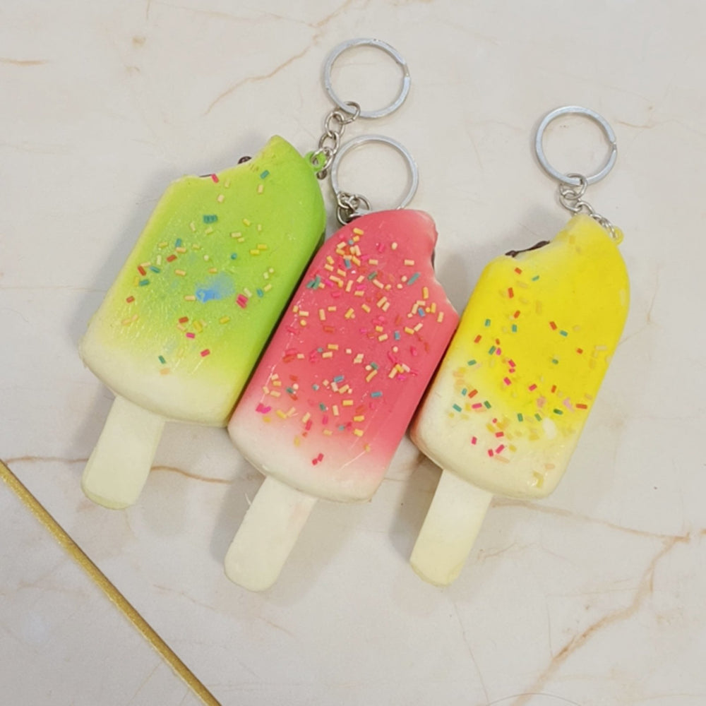 Decorative Mobile Chain Beautiful Lovely Lightweight Exquisite DIY Faux Leather Soft Ice Cream Key Pendant for Gift Image 2
