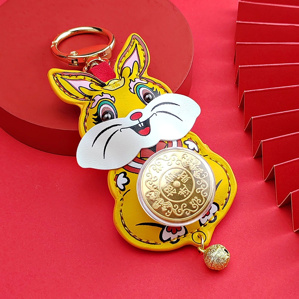 Key Ring Cartoon Shape Hanging Design Vivid Color Multifunctional Unfading Decorate Accessory Rabbit Animal Car Key Image 2