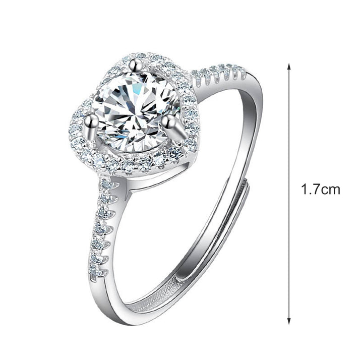 Women Ring Heart Shape Cubic Zirconia Jewelry Shining Finger Ring for Wedding Party Prom Banquet Image 6