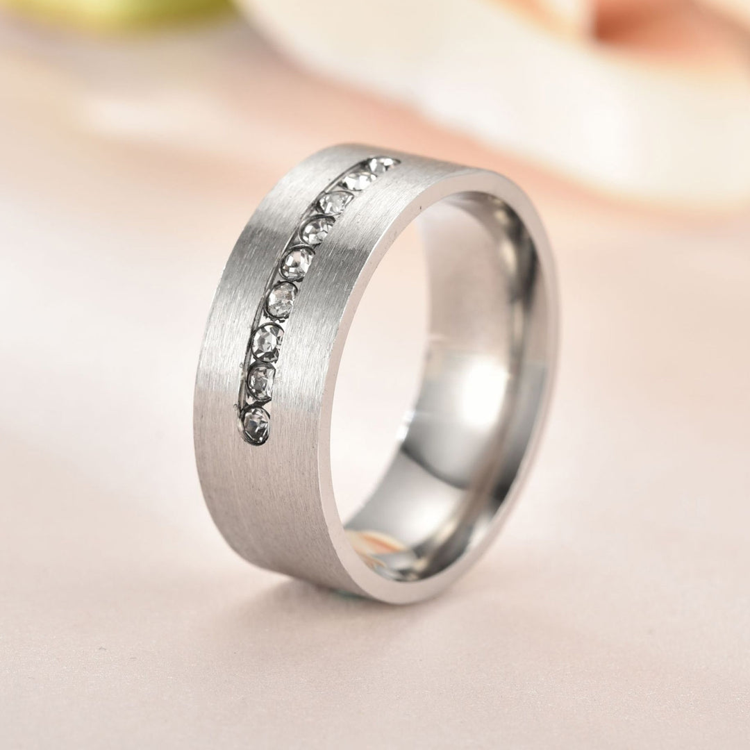 1/2Pcs Fashion Ring Trendy Beautiful Delicate Fine Workmanship Exquisite Decorate Alloy Zircon Rhinestone Couple Ring Image 4