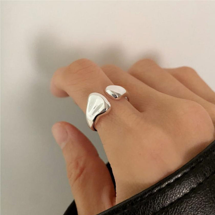 Knuckle Ring Adjustable Electroplating High Gloss Geometric Charming Decoration Hypoallergenic Irregular Width Open Ring Image 4