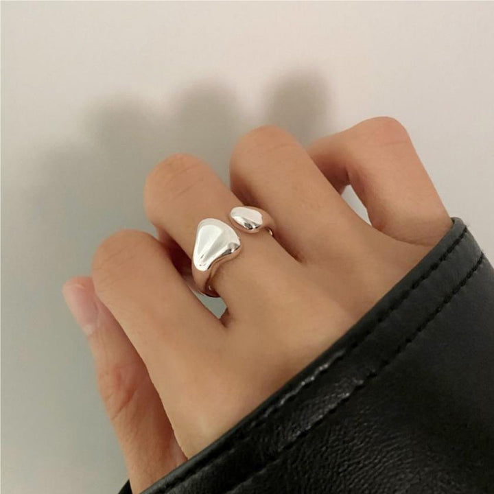 Knuckle Ring Adjustable Electroplating High Gloss Geometric Charming Decoration Hypoallergenic Irregular Width Open Ring Image 9