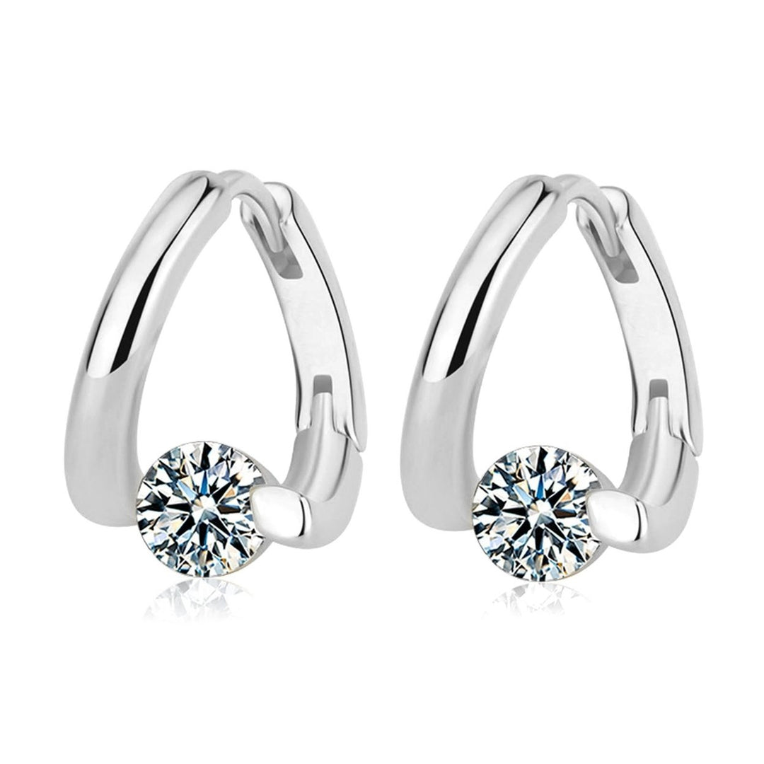 1 Pair Women Earrings Geometric Rhinestones Jewelry Sparkling Cubic zirconia Stud Earrings Birthday Gifts Image 1