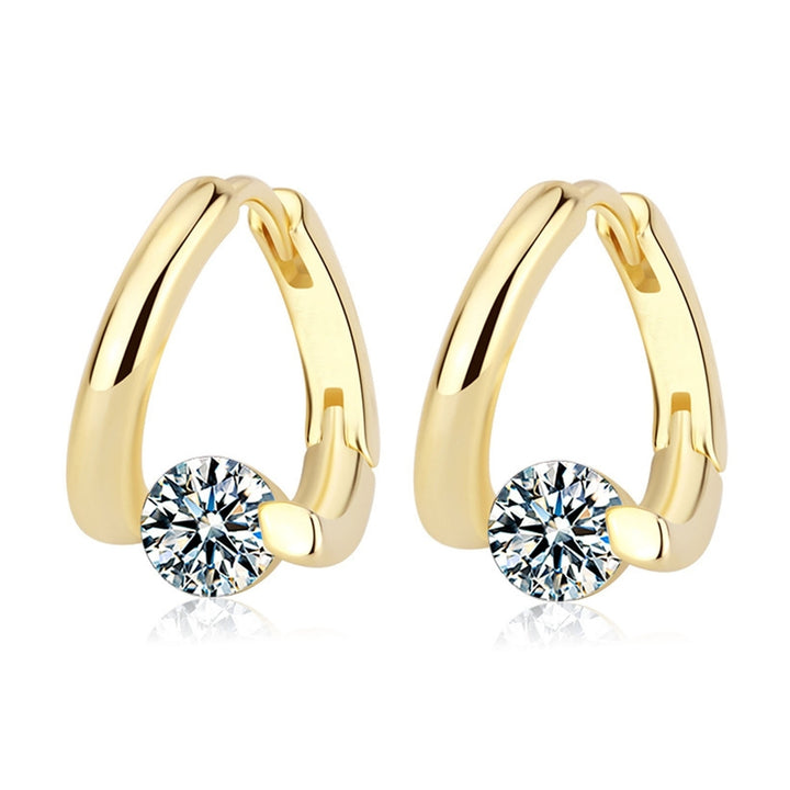 1 Pair Women Earrings Geometric Rhinestones Jewelry Sparkling Cubic zirconia Stud Earrings Birthday Gifts Image 3