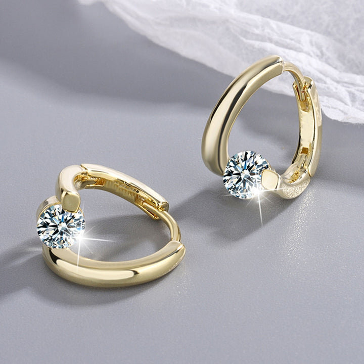 1 Pair Women Earrings Geometric Rhinestones Jewelry Sparkling Cubic zirconia Stud Earrings Birthday Gifts Image 6